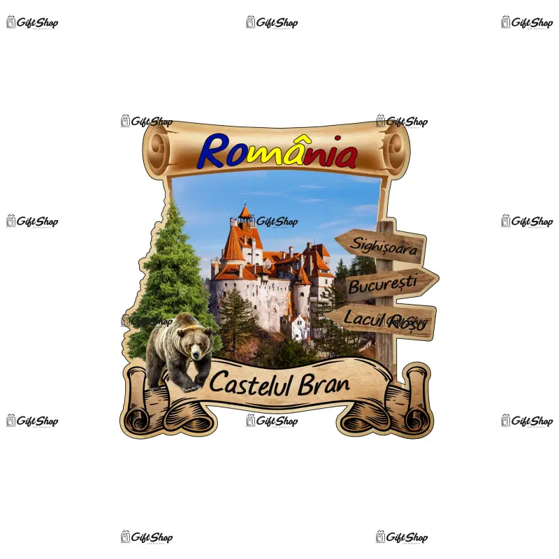 Castelul bran, romania, magnet papirus, model mgs 217